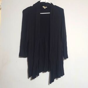 One World Black Open Cardigan Top Size XL Womens Shirt Stretch SOFT extra Large‎